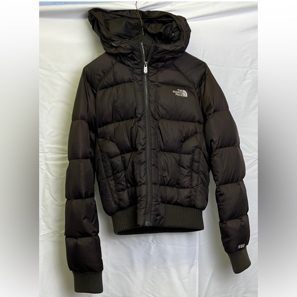 The North Face Brown Puffer Hooded Coat Womens Size Small